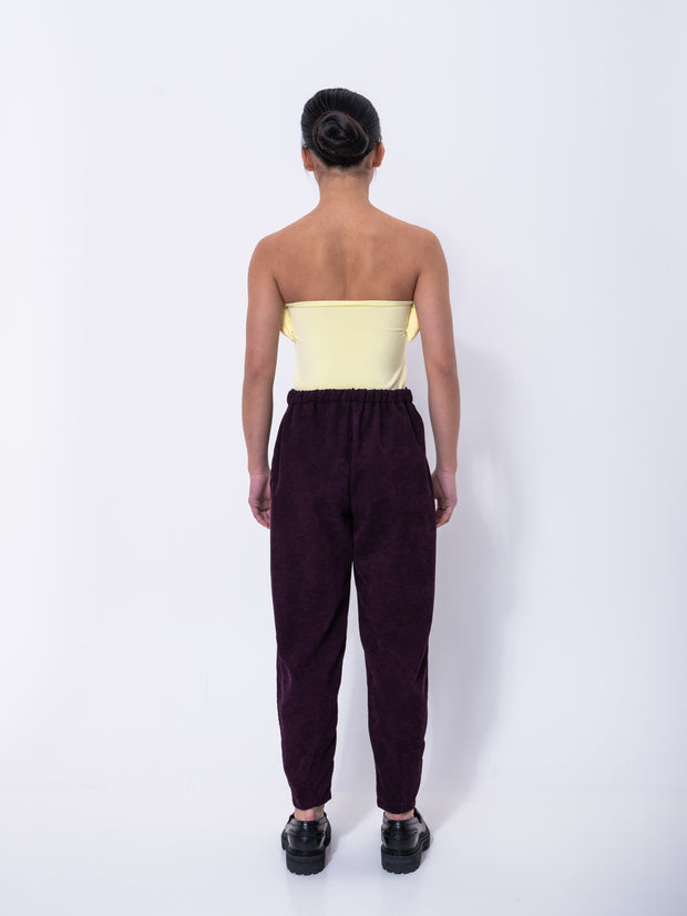 Velvet Peg Trousers Purple