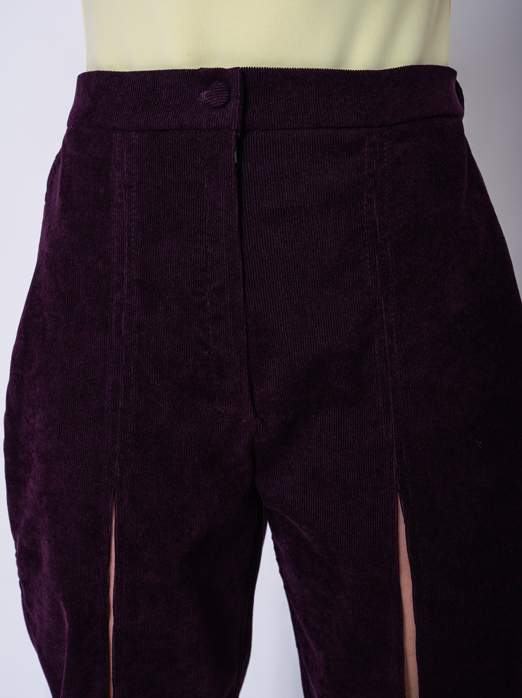 Velvet Peg Trousers Purple